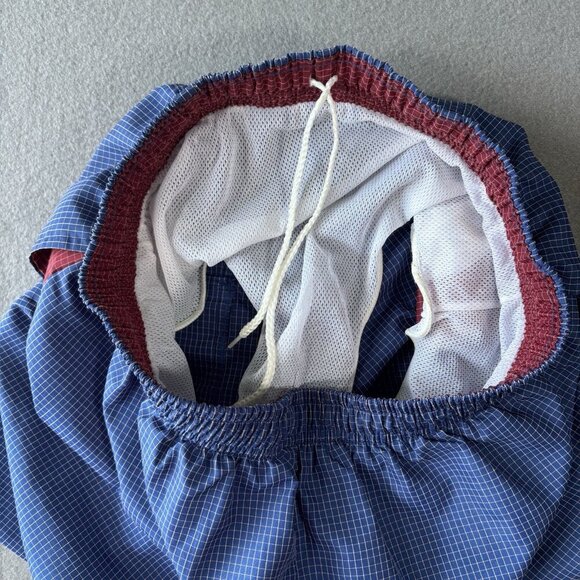 Vtg Majestic Sport Mens Shorts Swimsuit Beach Tanks Blue Lined 30 Drawstring 90s - Picture 10 of 13